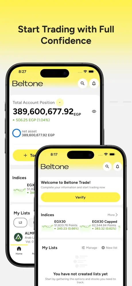 Beltone Trade — start trading dashboard