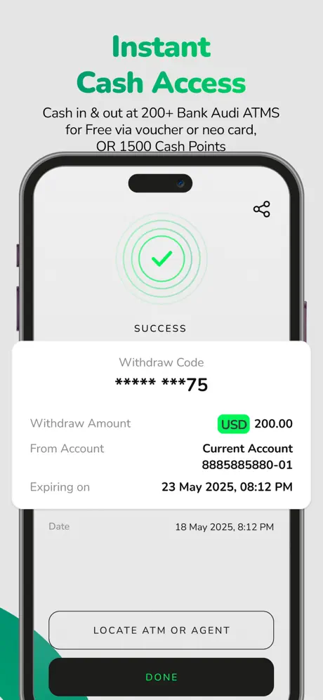 neo by Bank Audi — instant cash access