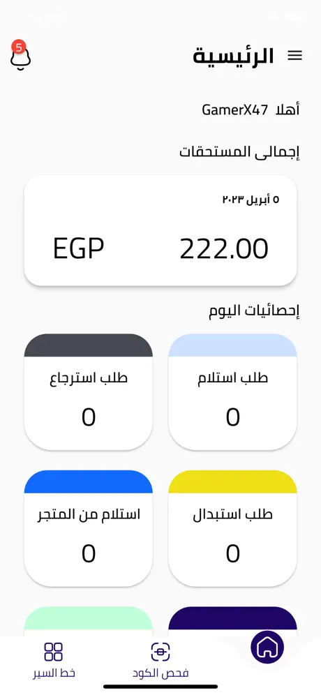TreeCode Courier — home dashboard