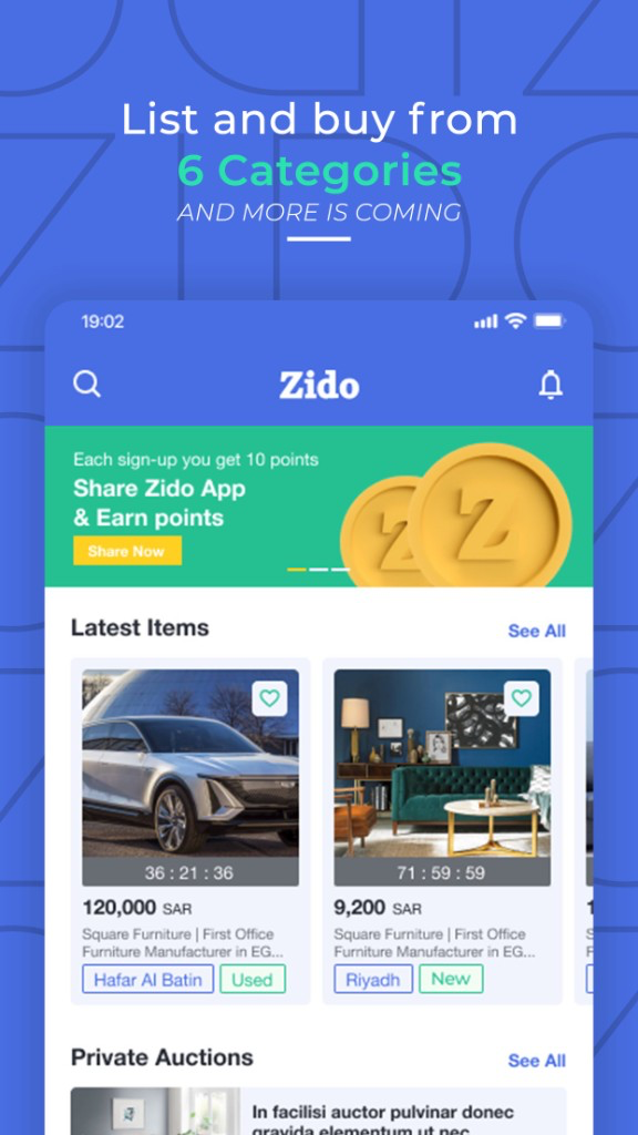 Zido — home auctions and categories